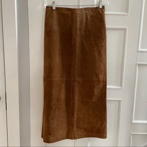 Vintage Ralph Lauren 100% Leather Suede Skirt